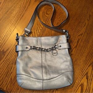 Coach Metallic Silver Crossbody Bag